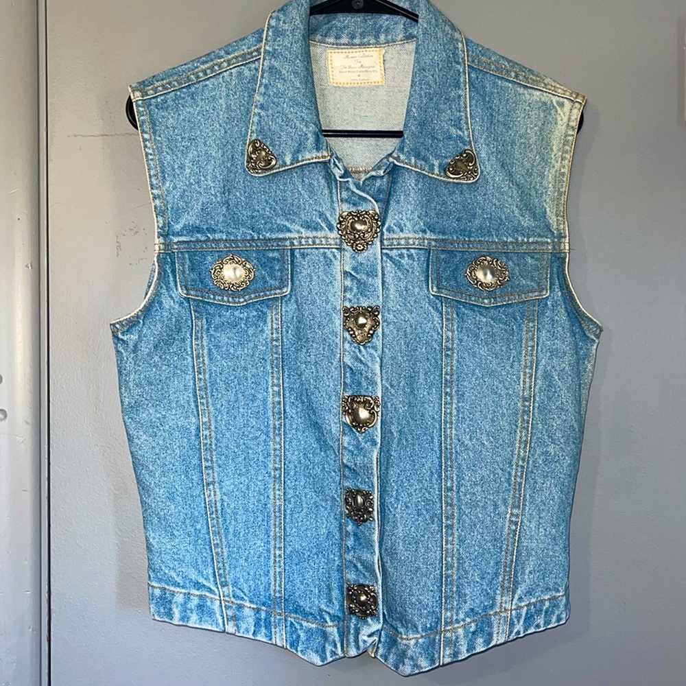 Vintage 90's " Museum Collection For The Brass Menagerie"  Denim Vest Sz Medium